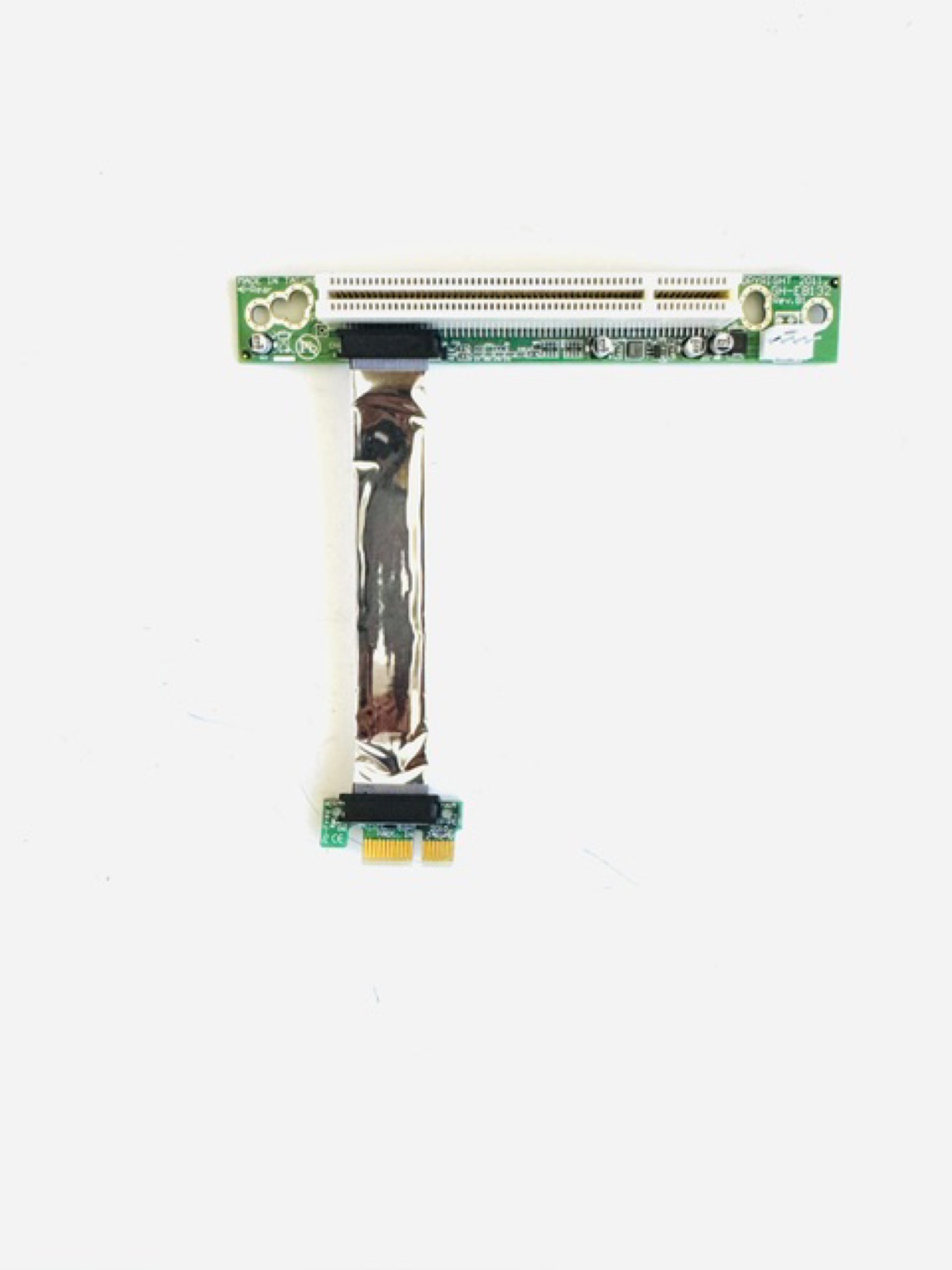 ARC1-EB132-C7 · 1-slot PCIe x1 to PCI-32 bridge riser, 9 cm flexible ribbon