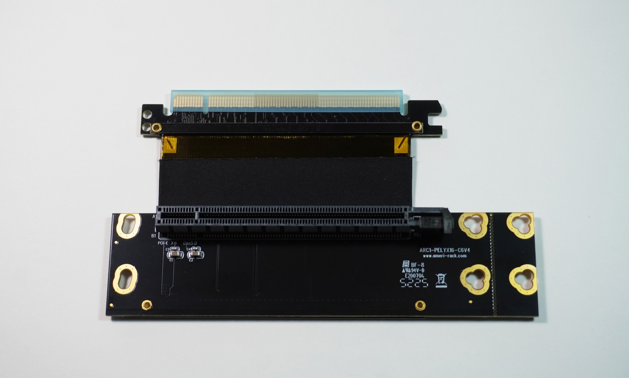 ARC1-PELYX16-C6V4 · 1U 1-slot PCIe x16 flexible riser, 6 cm ribbon