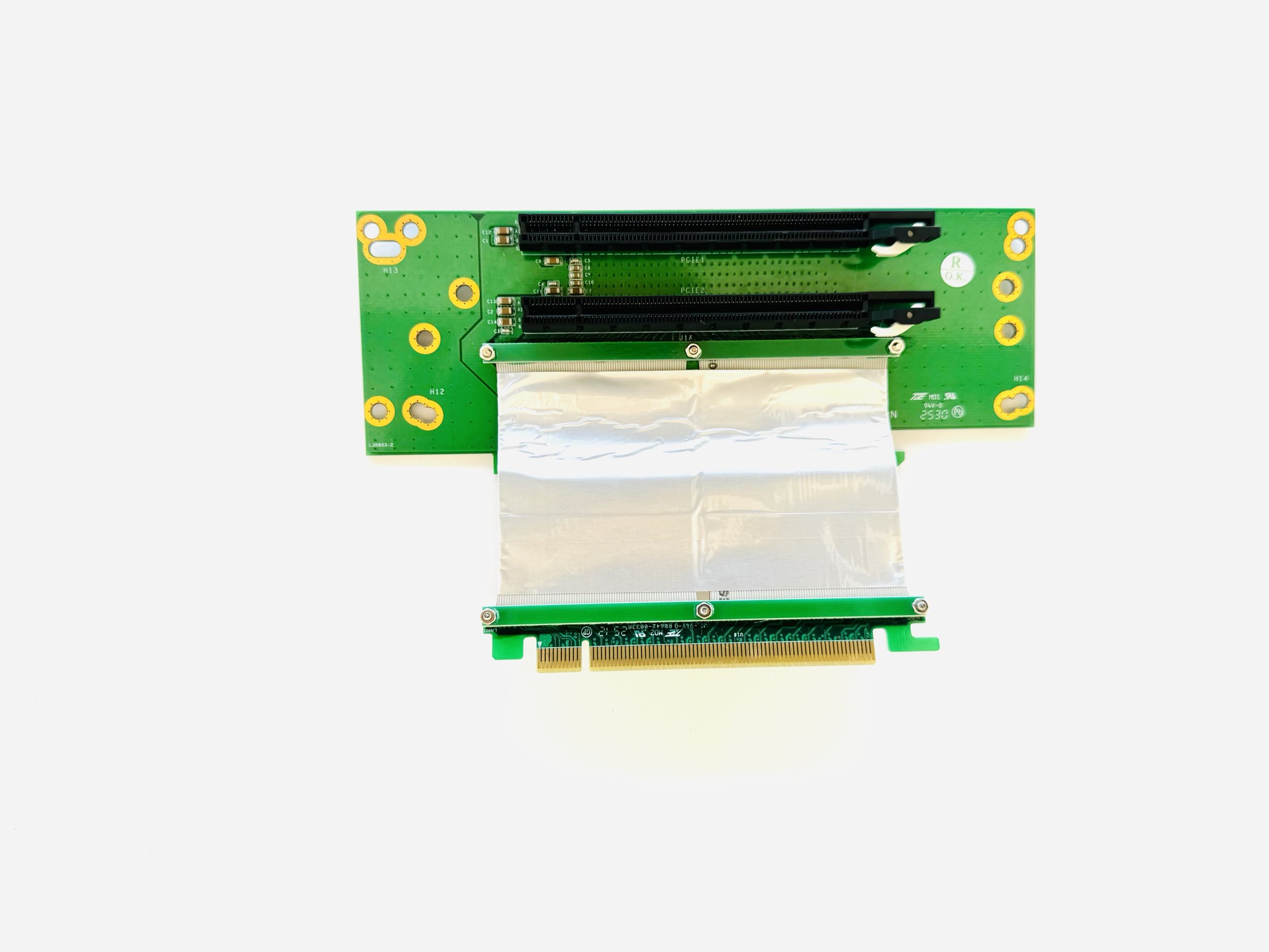 ARC2-733-2X16C7V3 · 2U dual PCIe x16 flexible riser, 7 cm ribbon