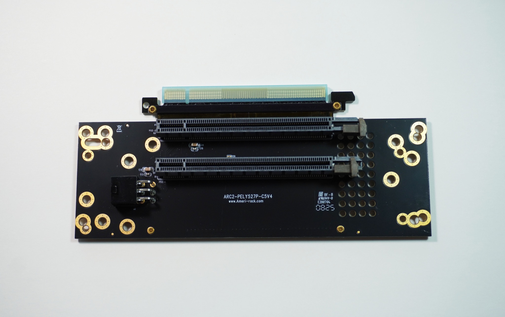 ARC2-PELY527P-C5V4 · 2U PCIe x16 bifurcated flexible riser, ribbon built to length