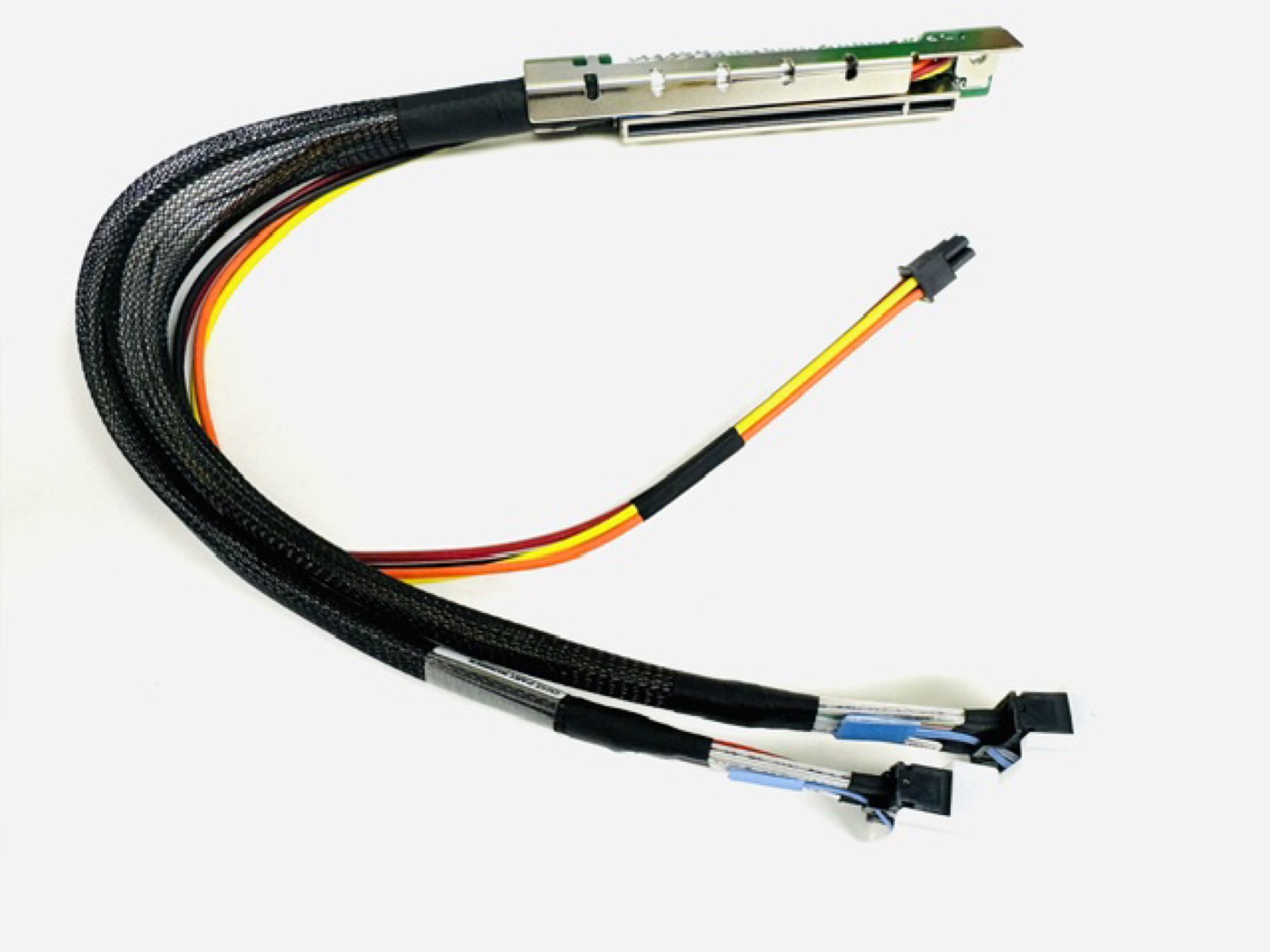 CBL-MCIO2X8MX16F-C25 · Dual MCIO 8i riser cable to PCIe x16 CEM, cable built to length